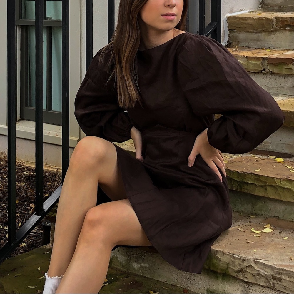 Linen Tie Back dress